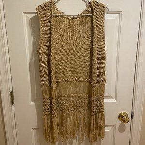Tan Bohemian Crochet Vest